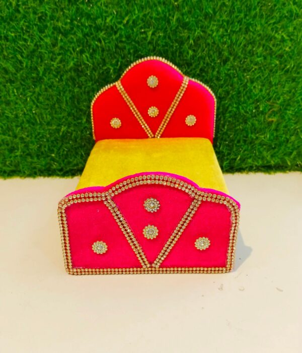 Luxurious Heavy Embroidered Bed for Laddu Gopal Ji