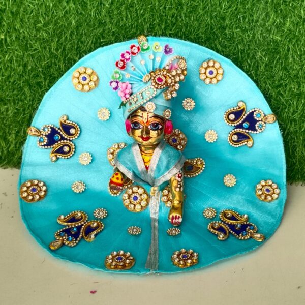 Charming Sky Blue Poshak with Pagdi for Laddu Gopal Ji