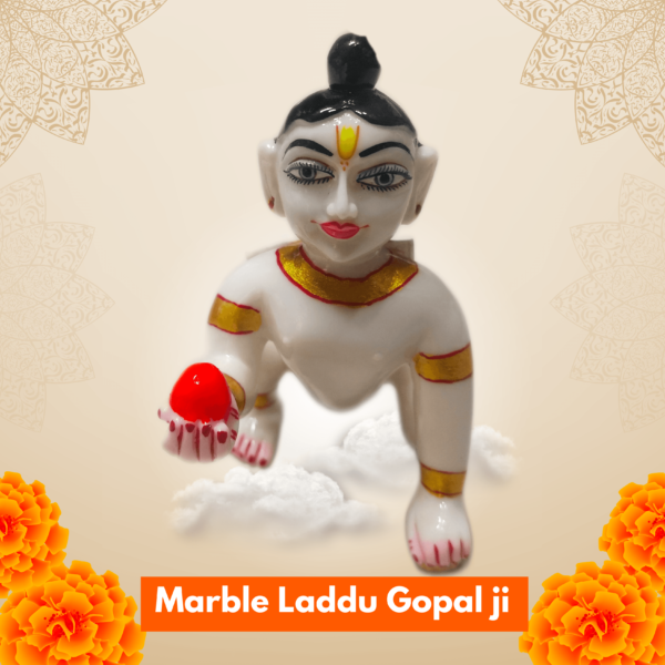 Laddu Gopal ji Thakur ji Idol Marble Dust Size 5 No Home Tempel