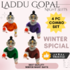 Cozy Winter Nightwear Set for Laddu Gopal Ji (Pack of 4)