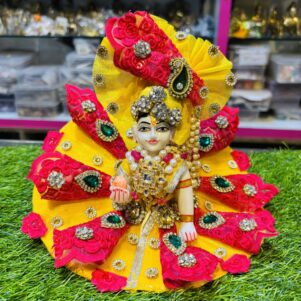Admirable Yellow Cone dress for laddu gopal ji