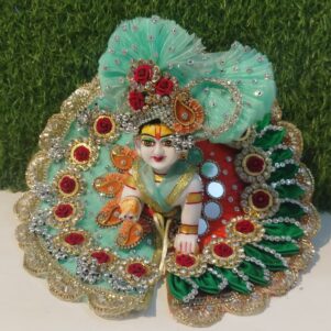 Amazing heaviest light green dress for laddu gopal ji