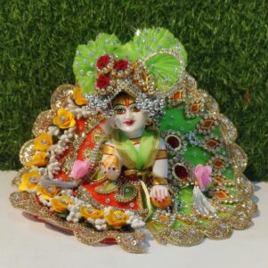 Amazing heaviest yellow red dress for laddu gopal ji