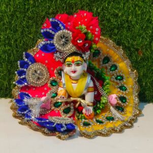 Amazing heaviest blue red dress for laddu gopal ji