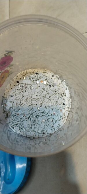 Square Shape Kundan Beads (White Color)